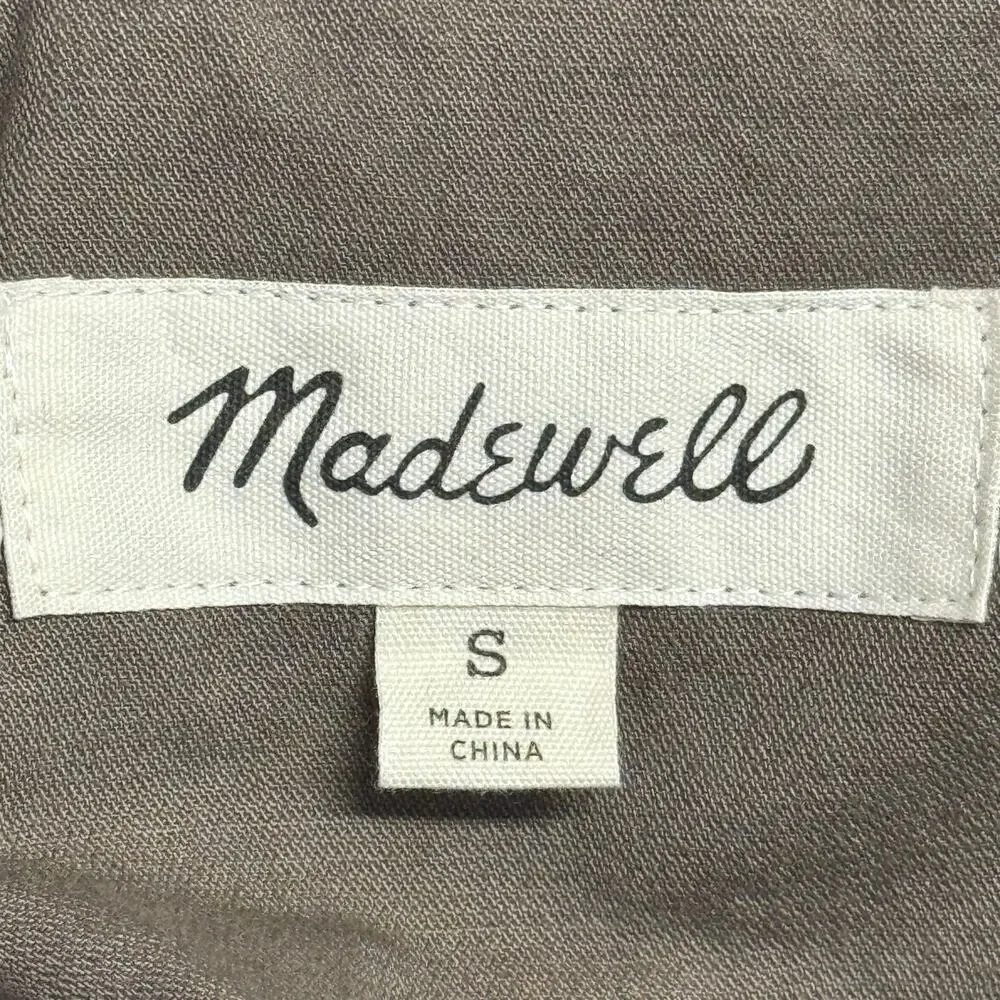 Madewell Men's Field Jacket Small Cargo Green Packable Hood Pockets 100% Cotton